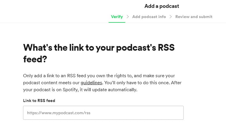 add rss feed to Spotify