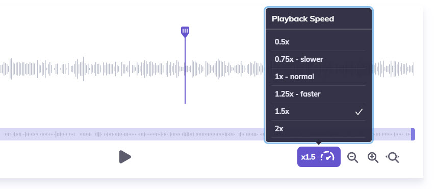 Alitu playhead speed for fast podcast editing