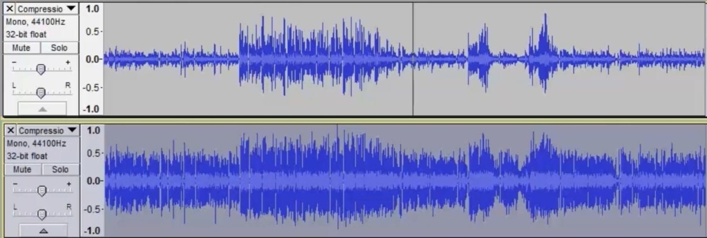 Audacity Compressor Before and After