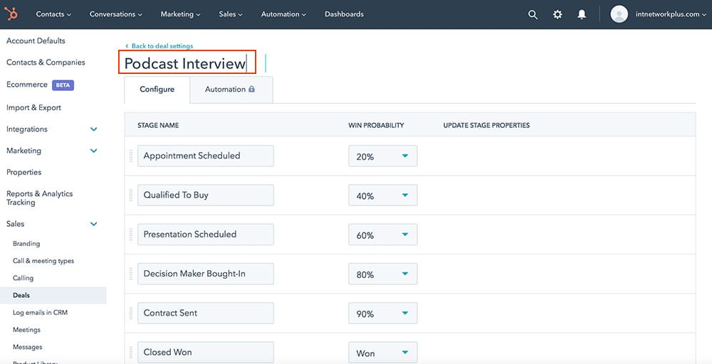 Creating the process of managing podcast guests in the HubSpot system