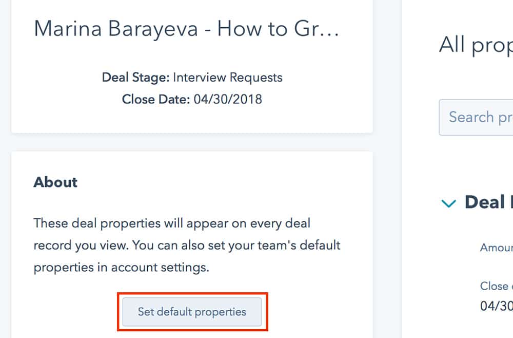 How to customize a Deal page