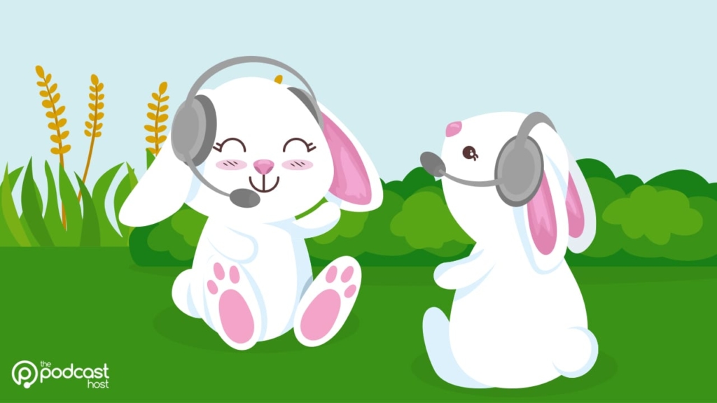 rabbits podcasting. get up close on your mic to reduce podcast background noise