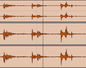 A stereo track split into mono